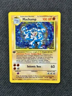 Machamp 8/102 1st Edition Base Set Deck Exclusive Holo Rare Pokemon Card - Image 1