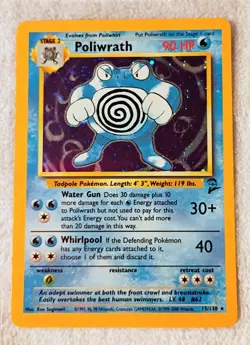 Pokemon Rare Holo shiny Pokemon Card Poliwrath 15/130 Out of Print Bargain - Image 1