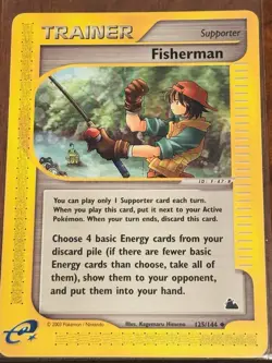 Fisherman 125/144 Skyridge E-Reader Pokemon Card - Image 1