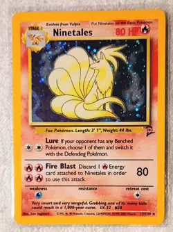 Ninetales 13/130 Holo Rare Pokemon Card 1999 Black Flame Great Condition - Image 1