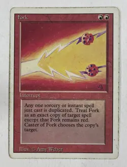 Fork Revised HP Heavy Play MTG Magic The Gathering B - Image 1