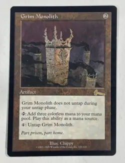 Grim Monolith Urzas Legacy LP Light Play MTG Magic The Gathering B - Image 1