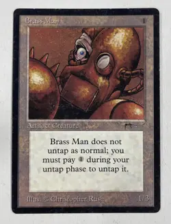 Brass Man Arabian Nights MP Moderate Play MTG Magic The Gathering - Image 1
