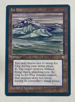 Ice Floe Ice Age Near Mint NM Blue Border Misprint Color MTG Magic The Gathering - Image 1