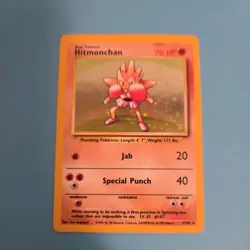 Hitmonchan 7/102 Base Set Holo Rare 1999 WotC Vintage Pokemon TCG Card - Image 1