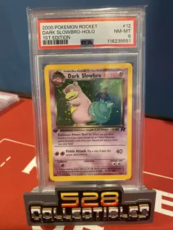 Pokemon Cards: 1st Edition Team Rocket Rare Holo: Dark Slowbro 12/82: PSA 8 - Image 1