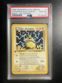 2000 POKEMON GYM HEROES HOLO-1ST EDITION #6 LT. SURGE'S ELECTABUZZ PSA 10 - Image 1