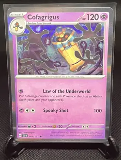 NM Cofagrigus 083/191 SSP EN Holo Rare Pokemon Surging Sparks 2024 - Image 1