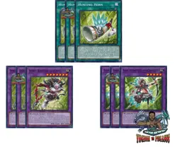 Yugioh! 3x Chevreuil, Hunting Scout of the Deep Forest DOOD NM - Image 1