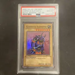 Yugioh Garnecia Elefantis 1st Edition PSA 10 - Metal Raiders 2002 - MRD-124 - Image 1