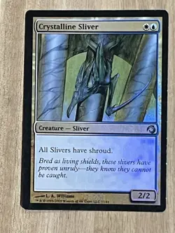 MTG Magic Card Crystalline Sliver Foil 11/41 PDS Premium Deck Series Played - Image 1