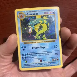 Gyarados 6/102 Base Set Shadowless Holo Pokemon Card Played 1999 c624 - Image 1