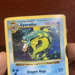Gyarados 6/102 Base Set Shadowless Holo Pokemon Card Played 1999 c624 - Image 2