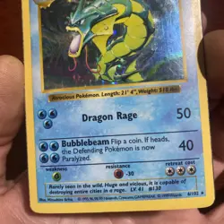 Gyarados 6/102 Base Set Shadowless Holo Pokemon Card Played 1999 c624 - Image 3