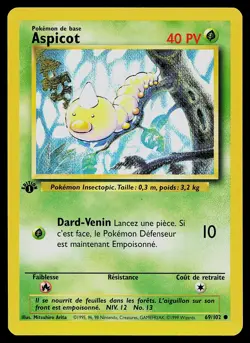 Pokemon Card - Weedle Base Set 1st Edition French 69/102 Common - Image 1