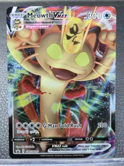 Meowth Vmax SWSH005 - NM Full Art Promo Pokemon Card - Image 1
