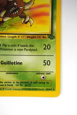 Pokemon TCG Pinsir 25/64 Jungle Non Holo Rare Card NM LP Excellent Condition - Image 2
