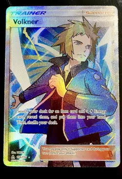 VOLKNER Full Art Ultra Rare 2018 Sun & Moon Ultra Prism Pokemon Card 156/156-NM - Image 1