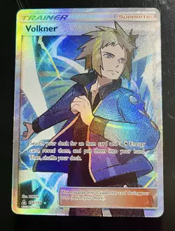 VOLKNER Full Art Ultra Rare 2018 Sun & Moon Ultra Prism Pokemon Card 156/156-NM - Image 2