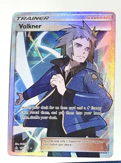 VOLKNER Full Art Ultra Rare 2018 Sun & Moon Ultra Prism Pokemon Card 156/156-NM - Image 4