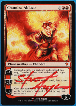 Chandra Ablaze Zendikar NM Red Mythic Rare SIGNED MTG CARD (ID# 504757) ABUGames - Image 1