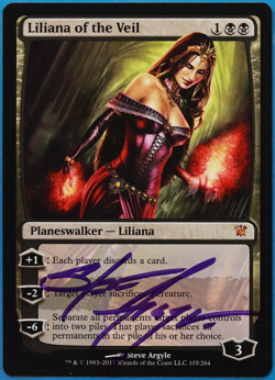 Liliana of the Veil Innistrad NM Black Mythic Rare SIGNED CARD (504907) ABUGames - Image 1