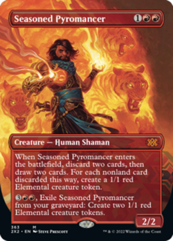 1 x Seasoned Pyromancer - Borderless - Double Masters 2022 - NM-Mint - MTG - Image 1