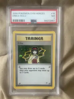Pokemon TCG Erika Gym Heroes 16/132 Holo Unlimited PSA 7 - Image 1