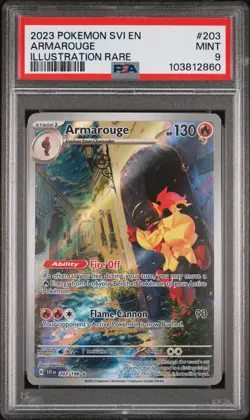 2023 POKEMON SVI EN-SCARLET & VIOLET ILLUSTRATION RARE #203 ARMAROUGE PSA 9 - Image 1
