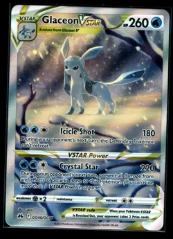 2023 Pokemon SWSH Crown Zenith Glaceon VSTAR Galarian Gallery #GG40/GG70 NM - Image 1