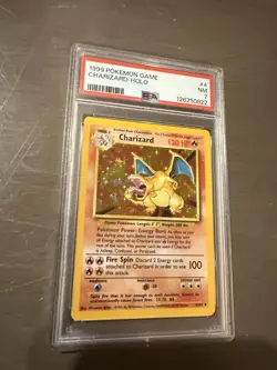 Pokemon 1999 Base Set Charizard #4 Unlimited Holo Rare PSA 7 Near Mint - Image 2
