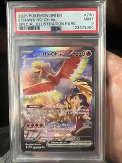 2025 POKEMON DRI EN-DESTINED RIVALS #230 ETHAN'S HO-OH EX PSA 9 - Image 1