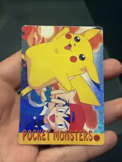 POKEMON POCKET MONSTERS VENDING PRISM STICKER 25 PIKACHU ASHE - Image 2