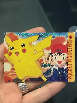 POKEMON POCKET MONSTERS VENDING PRISM STICKER 25 PIKACHU ASHE - Image 3