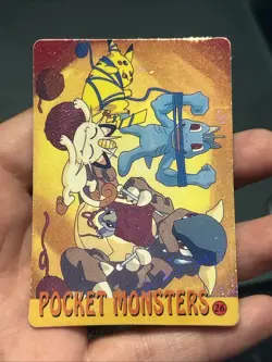 Pikachu Meowth Kangaskahn 26 - 1995 Pokemon Vending Prism Sticker - Image 2