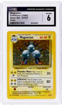 1999 Base Set Pokemon 9/102 TCG Magneton HOLO Rare CGC 6 - Image 1