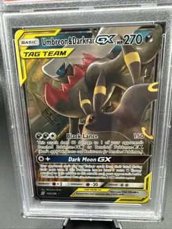 2019 Pokemon Sun and Moon Umbreon and Darkrai GX PSA 9 Unified Minds 125/236 - Image 3