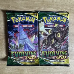 Pokemon Evolving Skies Booster Pack Set of 2 Sword & Shield TCG Factory Sealed - Image 1