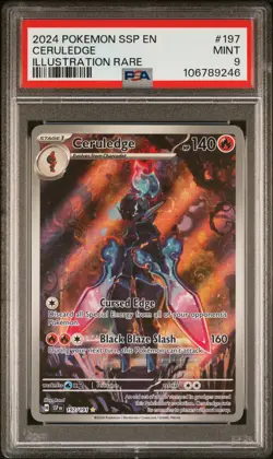 2024 POKEMON SSP EN-SURGING SPARKS ILLUSTRATION RARE #197 CERULEDGE PSA 9 - Image 1