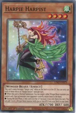 Yugioh Harpie Harpist LDS2-EN075 Common 1st Edition NM - Image 1