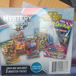 Pokemon Mystery Power Box 5 Booster Packs Trading Card Game - Image 1