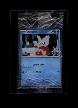 Delibird 046/193 Pokemon Holiday Calendar 2025 Festive Stamp Promo Card SEALED - Image 1