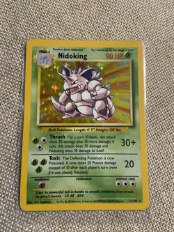 Pokemon TCG Nidoking Base Set Holo Rare Card 11/102 199 Never Played NM - Image 1