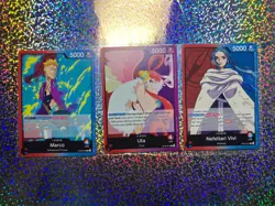 One Piece Card Game: OP04-001 Nefeltari Vivi; OP06-001 Uta; OP08-002 Marco - Image 1