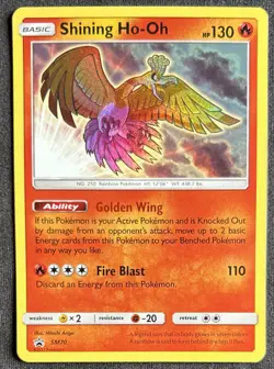 Pokemon TCG Shining Ho-Oh SM Black Star Promo Card SM70 Holo NM - Image 1
