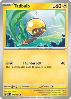 Tadbulb 075/197 | Obsidian Flames | Common Non Holo | NM Pokemon Card - Image 1