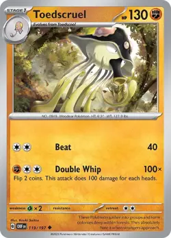 Toedscruel 119/197 | Obsidian Flames | Uncommon Non Holo | NM Pokemon Card - Image 1