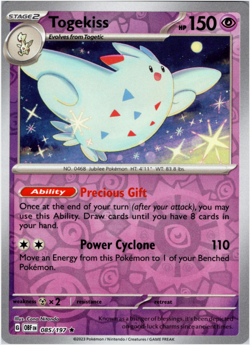Togekiss 085/197 | Obsidian Flames | Rare Reverse Holo | NM Pokemon Card - Image 1