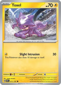 Toxel 071/197 | Obsidian Flames | Common Non Holo | NM Pokemon Card - Image 1