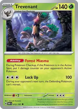 Trevenant 012/197 | Obsidian Flames | Uncommon Non Holo | NM Pokemon Card - Image 1